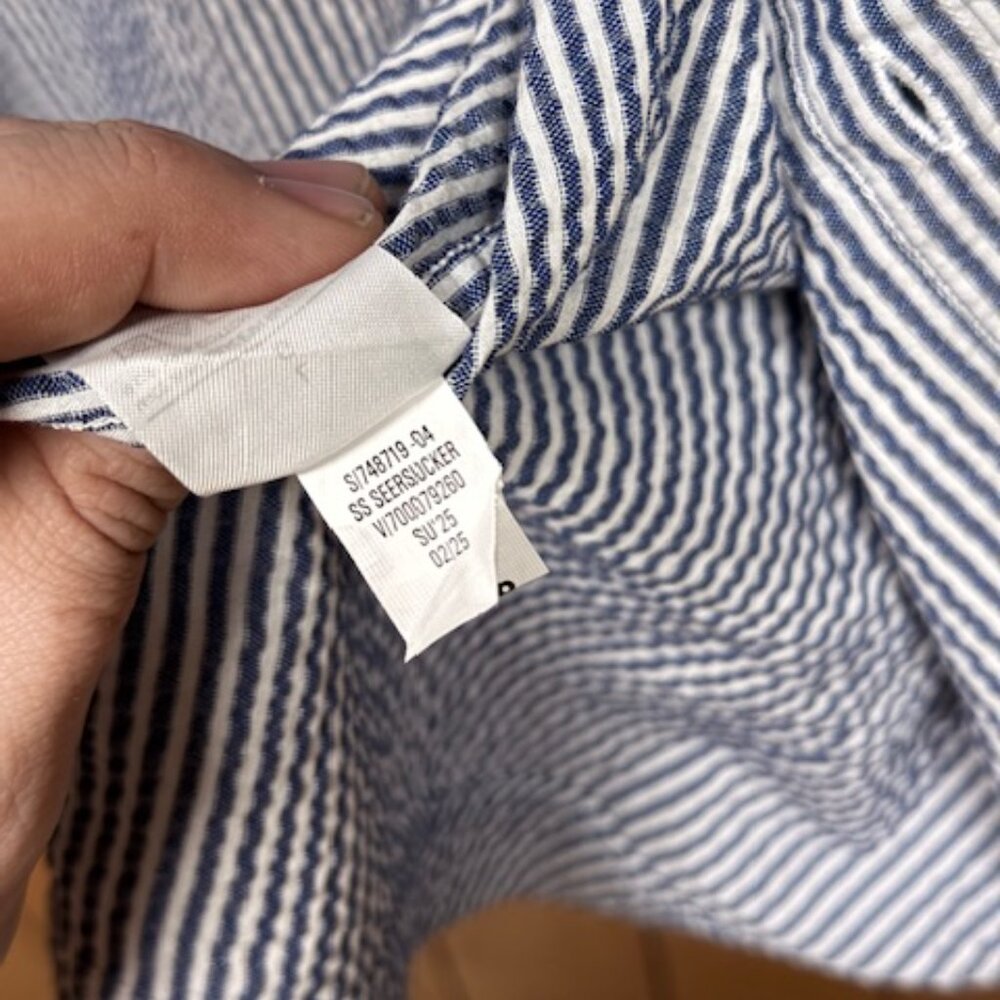 Seersucker Banana Republic Shirt Standard Fit Short Sleeve - Picture 4 of 4